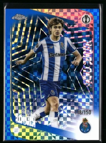 2025-26 Topps Chrome UEFA Club #83 Rodrigo Mora Blue X-Fractor #/150