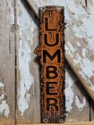 VINTAGE LUMBER PORCELAIN SIGN OLD LOGGING ANCHORAGE ALASKA SAWMILL WOOD TIMBER