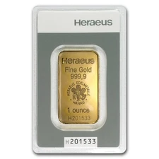 1 oz Gold Bar - Argor-Heraeus (Vintage Design, In Assay)