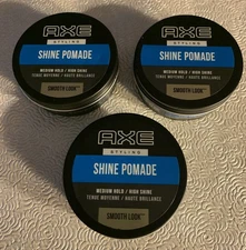 3 X AXE Styling Shine Pomade Smooth Look Hair Cream - 2.64 Oz Each - New