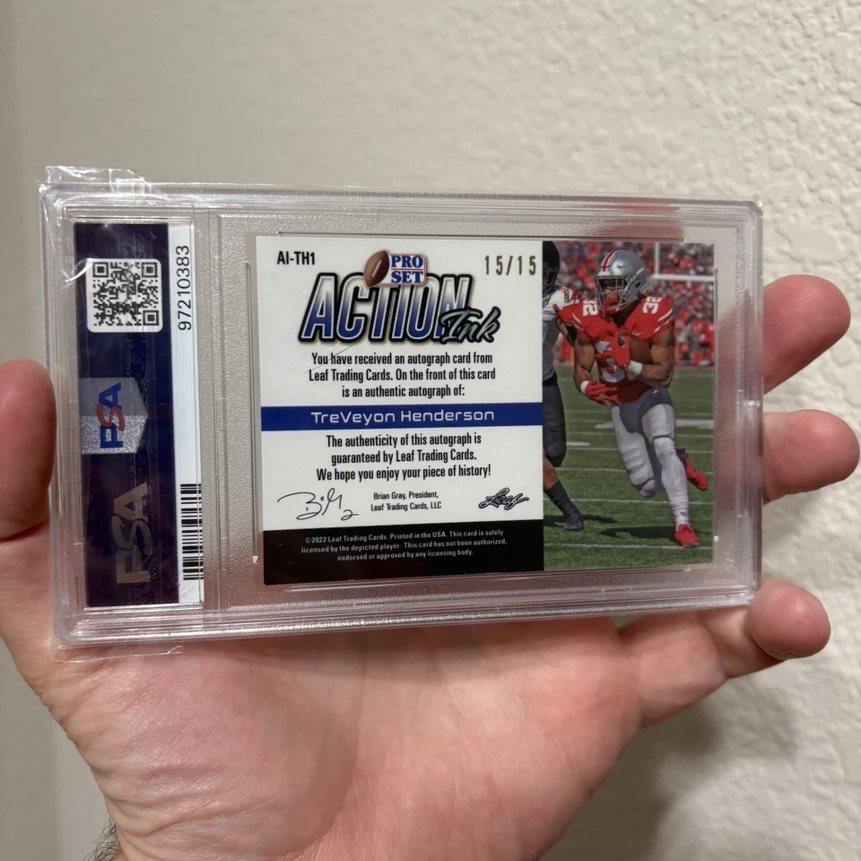 2022 Pro Set Metal Treveyon Henderson PSA 10 / AUTO 10 #15/15 - Pop 1 Patriots👍 - Image 2 of 2