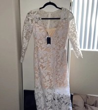 Bridess wedding dress white long sleeve