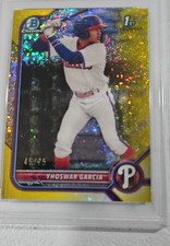 2022 Bowman - Chrome Prospects Yhoswar Garcia #BCP-90 Yellow Mini-Diamond 45/75