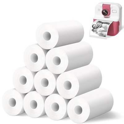 10 Rolls Instant Print Refill Paper, 57mm*28mm*7m Waterproof and Oil-Proof Th...