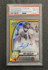2024 Bowman Chrome U Joey Aguilar 1st Gold Refractor Auto /50 PSA 8 NM-MT SP SSP