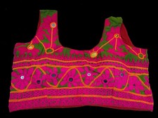 Old Banjara Rabari choli top sleeveless embroidery from Rajasthan, vintage choli