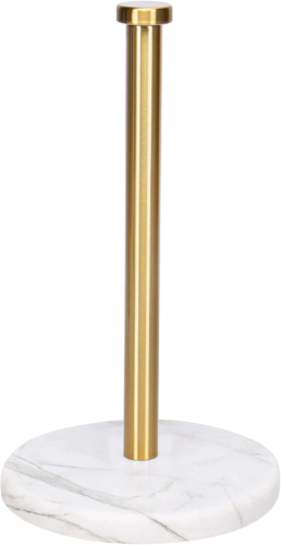 Standing Paper Towel Holder Roll Holder With Marble Base Brushed Gold
