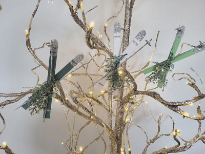 *SALE* GISELA GRAHAM SKI LODGE HOLZSKI MIT ZIERLEISTE HÄNGEND WEIHNACHTSDEKO