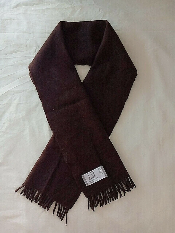 dunhill подлинный шарф коричневый 100% кашемир - Изображение 3 из 4