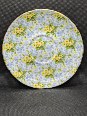 SHELLEY PRIMROSE CHINTZ RIPON SHAPE CUP AND SAUCER #13589 GOLD