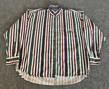 Guess George Marciano VTG Mens L Shirt Colorblock Stripe Logo Pocket Button Down