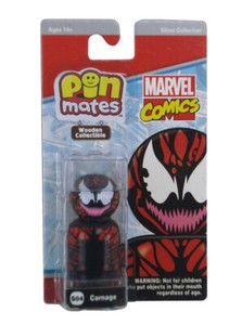 Pin Mates Carnage Wooden Figure #S04 Marvel Spider-Man Silver Collection New
