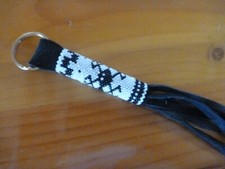 Black and white spider beaded keyring