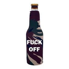 F' Off Neoprene Beer Bottle Coolie; Full Bottom, Optional Bottle Opener