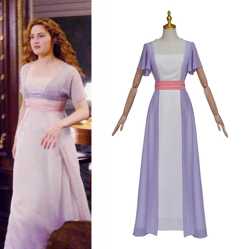 Titanic Rose Dewitt Bukater Cosplay Costume Necklace Womens Party Dress Outfits - Picture 3 of 21