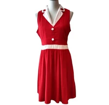 Sourpuss Womens Size XXL Strawberry June Red Retro Fit Flare Dress Runs Small