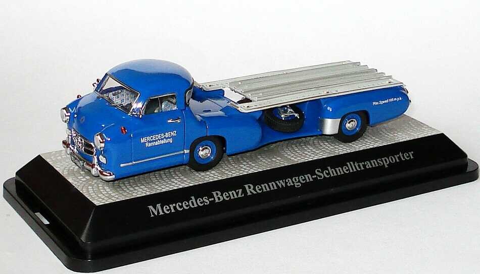 RARE MERCEDES BLUE WONDER CAR TRANSPORTER 1:43 PREMIUM CLASSIXXS