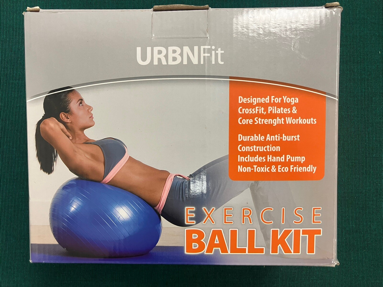 URBNFit 65cm Blue Exercise Ball Kit Yoga CrossFit Pilates Core Workouts Chair