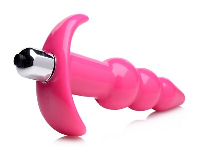 Ribbed Anal Plug Vibrating Frisky Bubbink Pink waterproof