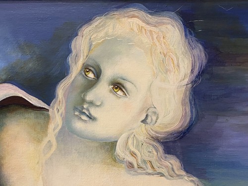 🔥 Fine Vintage French Modern Surrealist Fantasy Mythology Goddess Oil Painting - Picture 7 of 24