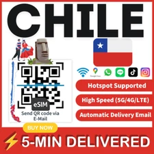 [eSIM] Chile eSIM e-SIM card Travel Sim card Tarjeta eSIM Dato Data only 🛜A+