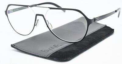 ByWP Brille BY11022YB 57-14 140 Flexible Black Matt Gold Glossy Pilot Germany