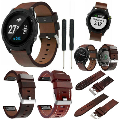 Genuine Leather Strap For Garmin Fenix 3 5 5X Plus 6 6X Pro Watch Bracelet Band