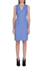 Akris Womens Seamed Sleeveless V-Neck Wool Blend Sheath Dress in Mauve Size US 6