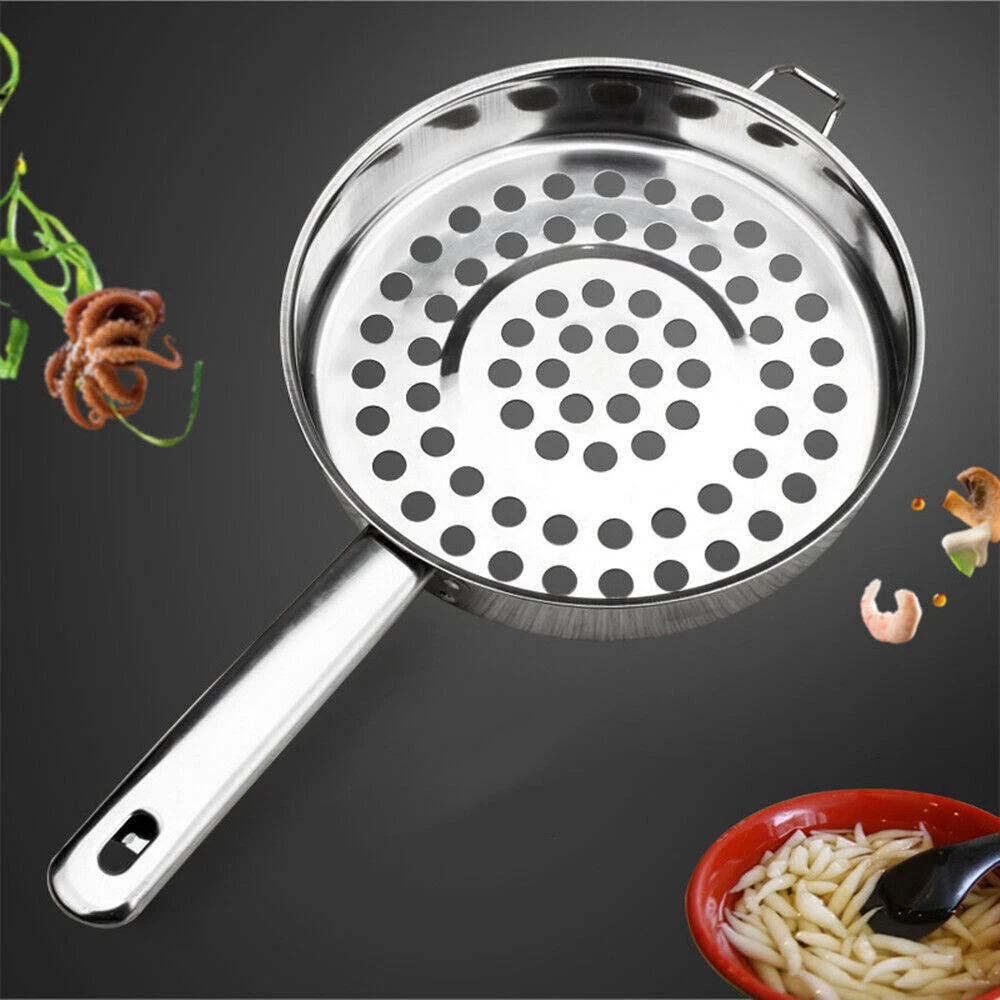 ​Big-Hole Colandering Spoon Kitchen Strainer Long Handle Stainless Steel Skimmer