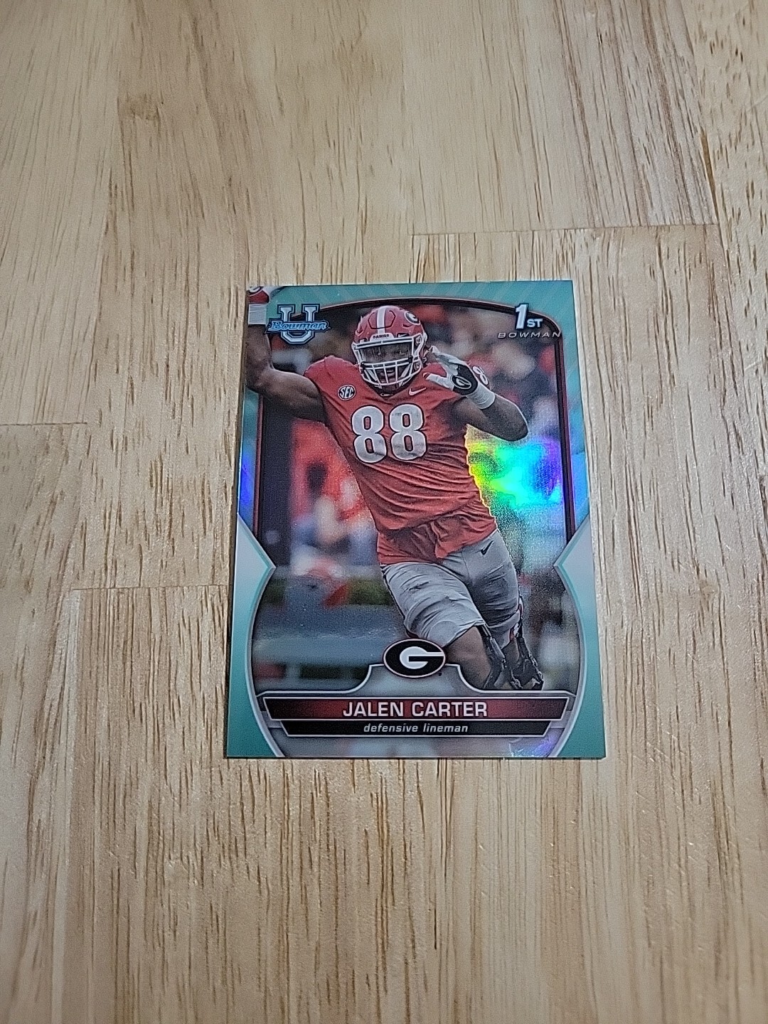 2022 Bowman University Chrome JALEN CARTER 1st Aqua Refractor /299 #37 Rookie