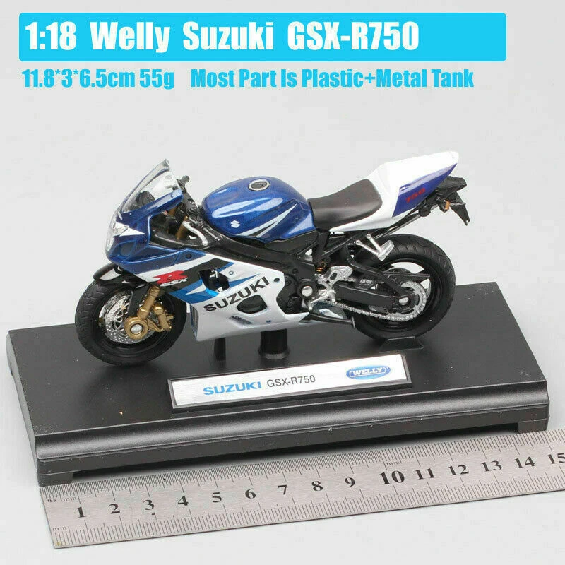 Scales Welly SUZUKI GSX-R750 Gixxer 750  motorcycle bike model Diecast Toy 1:18  - Image 3 of 4