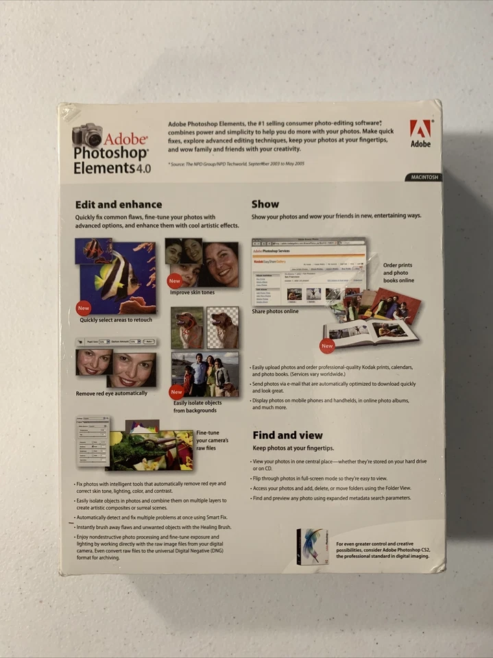 2006 Adobe Photoshop Elements 4.0 for Mac Sealed *Box Wear* - Image 2 of 4