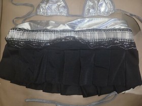 NWT Dreamgirl Sexy Lame Bikini Tri-Top, Thong, & Skirt Lingerie Stripper Set