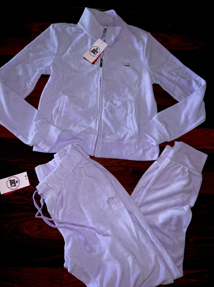 Juicy Couture SMALL Royal lilac Tracksuit Terry Cloth Jacket And