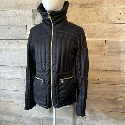 Michael Kors Women s Black Down Lightweight High Neck Puffer Jacket Size Small