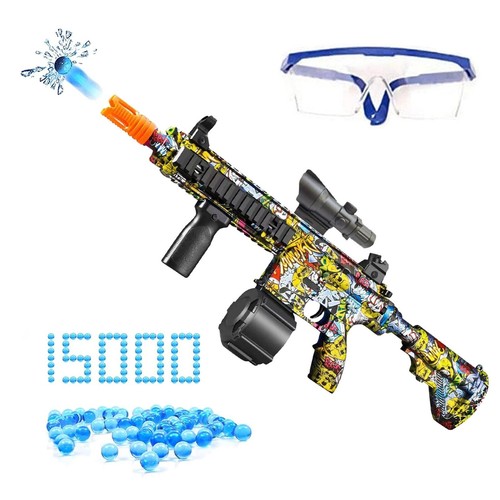 M416 Manual &amp; Electric Splatter Gun 2in1 Gel Ball Blaster With Toy