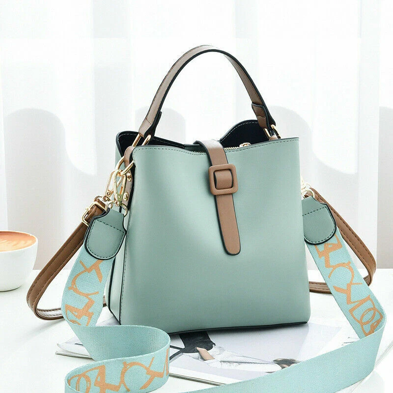 Wide strap bucket bag sale