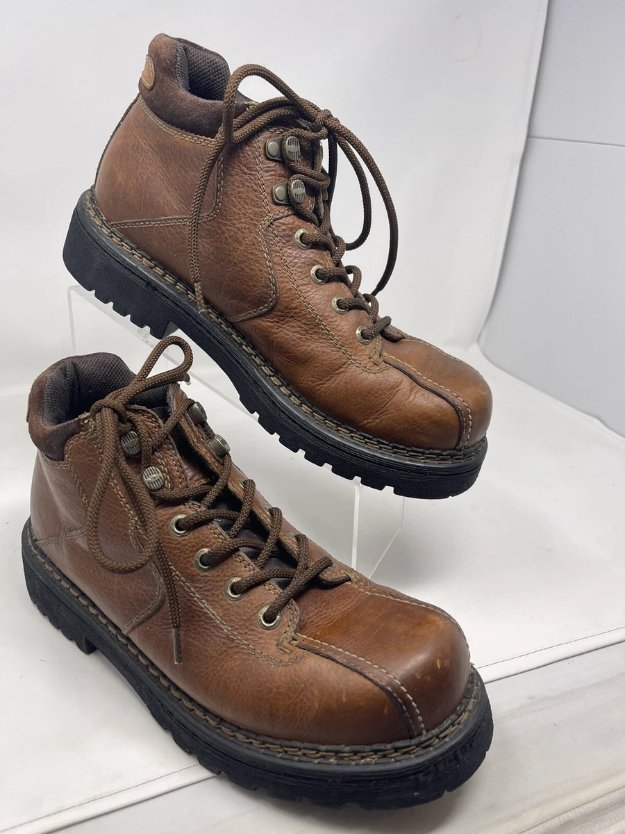 R.J. Colt Strike Hi Brown Leather Casual Lace Up Ankle Boots US Mens Size 10.5 M