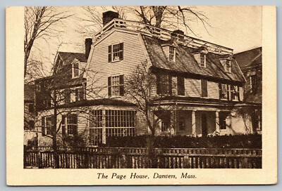 Postcard The Page House, Danvers, Mass. Massachusetts MA C8