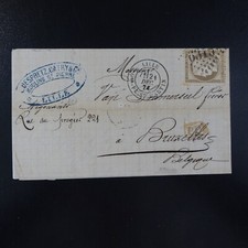CÉRÈS N°56 sur LETTRE GC 6315 LILLE PLACE St MARTIN pour LA BELGIQUE cote 60€
