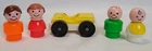 Vintage Fisher Price Little People All Plastic Lot 4 and Auto Car