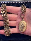 Antique Victorian Gold Filled Pearl Pendant Locket With Chain In Box +Card 1882 — photo 4