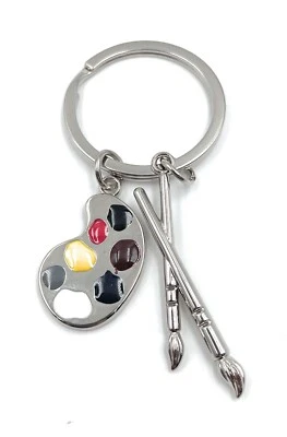 H-CUSTOMS Kunst Farbpalette Malen silber Schlüsselanhänger Anhänger