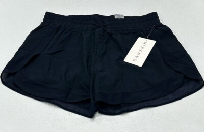 Danskin Women's Wicking Moisture Stretch Double Time Shorts, Neo Navy, Size S