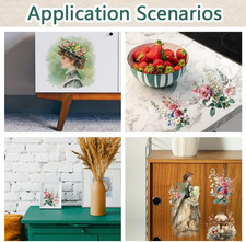 3 Sheets Vintage Lady Floral Rub on Transfers for Furniture Victorian Style A...