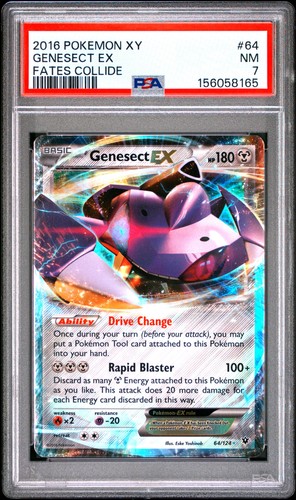 GENESECT EX #64 - 2016 POKEMON XY FATES COLLIDE PSA 7