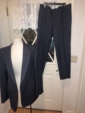 Christian Dior Monsieur Two Piece Suit Mens Navy Pinstripe 42 36X30