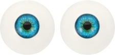 32mm Realistic Acrylic Doll Eyes, Blue Green Half Eyeballs for Crafts