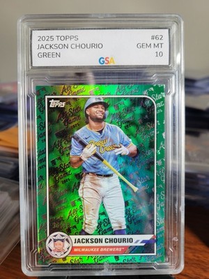 2025 Topps All Star Game Jackson Chourio Green 36/99 Brewers  GSA GEM MINT 10