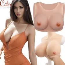 Silicone Breastplate Crossdresser Breast Forms Fake Boobs C-H Cup For Drag Queen